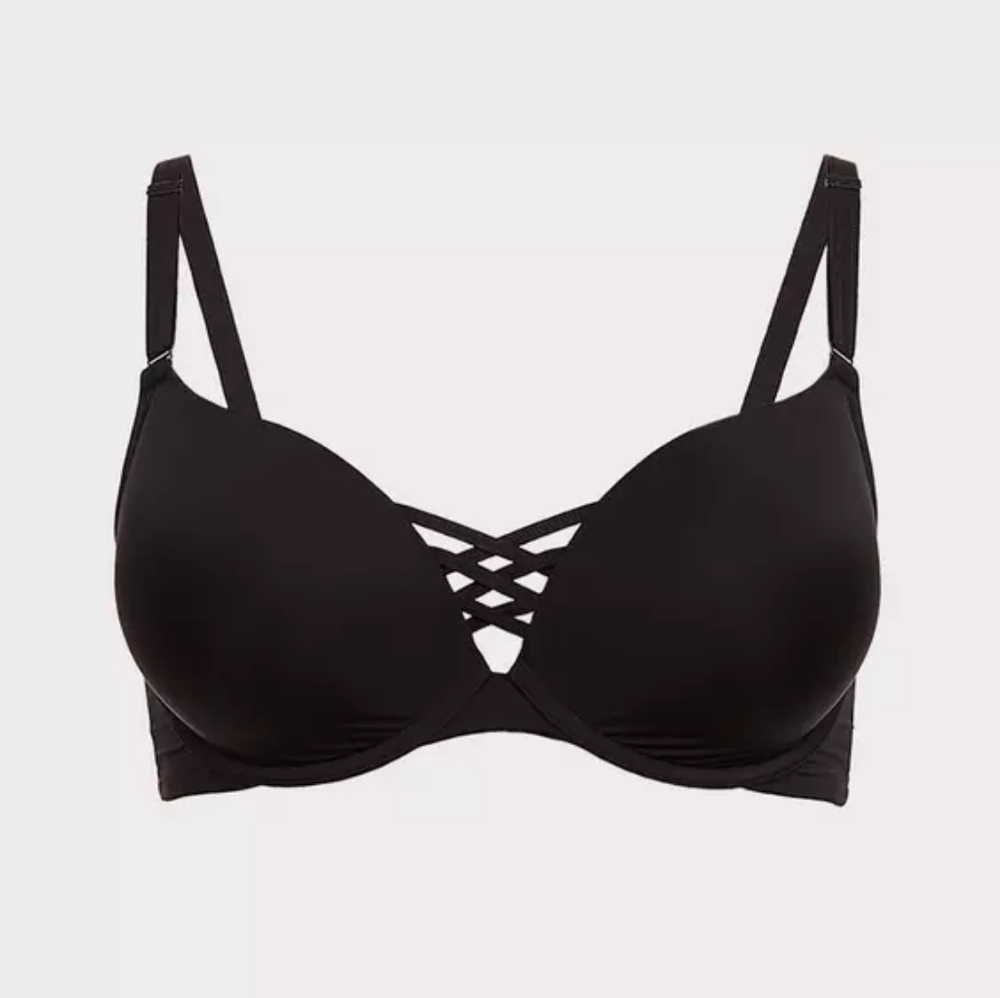Torrid 42F XO Push Up Plunge Back Smoothing Bra